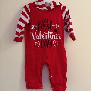 Red Valentine's Day Kids One Piece